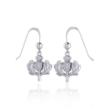 Scottish Thistle Silver Earrings TE2872 - Jewelry
